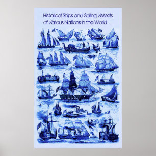 PÔSTER EMBARCAÇÕES DE NAVIGAÇÃO DO VINTAGE, NAVIOS DE