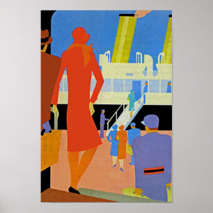 Pôster Embarque do art deco