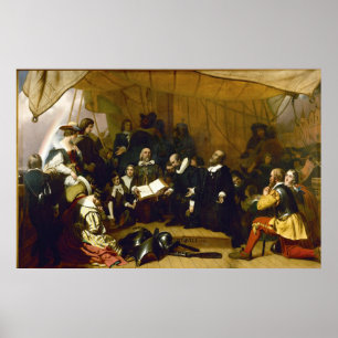 Pôster Embarque dos peregrinos por Robert W. Weir