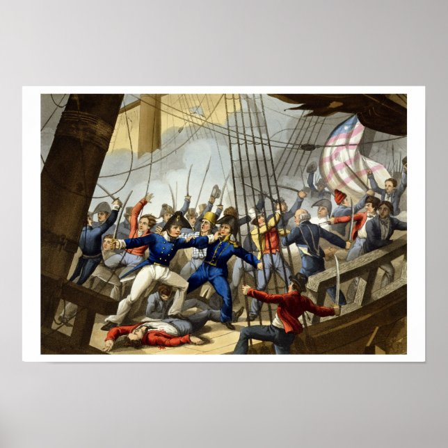 Pôster Embarque e Levando o navio americano "Chesapeake" (Frente)