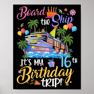 Poster Embarque No Navio É Minha Viagem De Aniversário De
