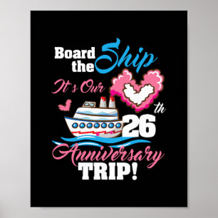 Poster Embarque No Navio É Nossa Viagem de Aniversário de