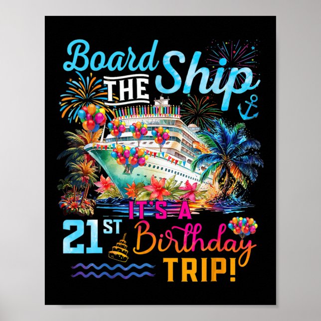 Poster Embarque No Navio É Uma Viagem De Aniversário De 2 (Frente)