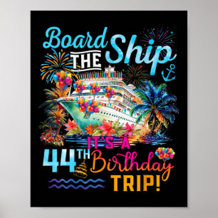 Poster Embarque No Navio É Uma Viagem De Aniversário De 4