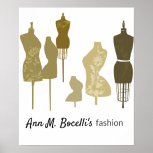 Poster Embeleze seu manequim do vintage da sala Sewing do