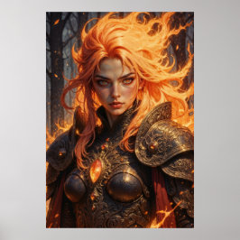 Poster Ember Knight Fantasy Wall Art