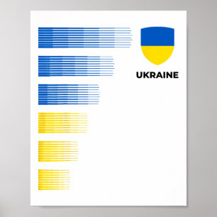 Poster Emblema da Bandeira da Ucrânia Patriótica Orgulho