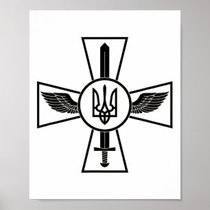 Poster Emblema da Força Aérea Ucraniana Forças Armadas da