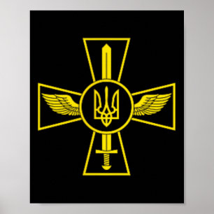 Poster Emblema da Força Aérea Ucraniana Forças Armadas da