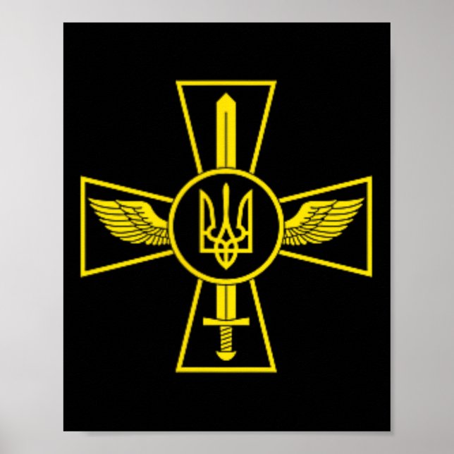 Poster Emblema da Força Aérea Ucraniana Forças Armadas da (Frente)