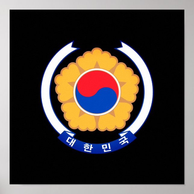 Poster Emblema da República da Coreia (Frente)