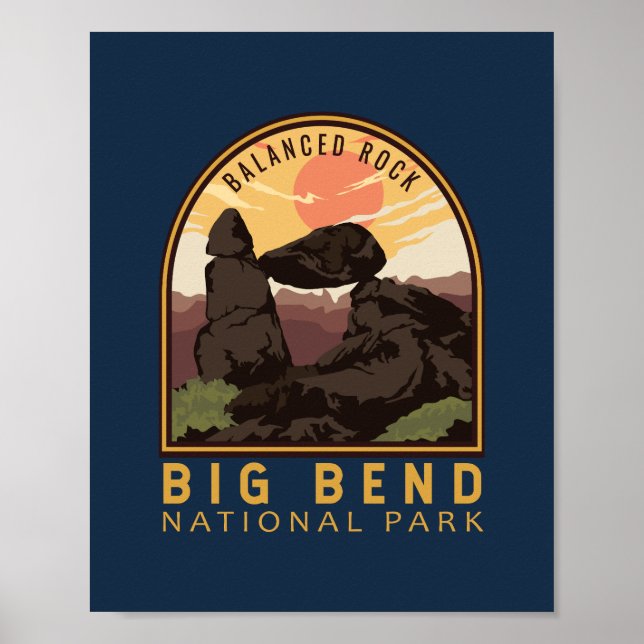 Poster Emblema da Rocha Equilibrada do Parque Nacional Ba (Frente)