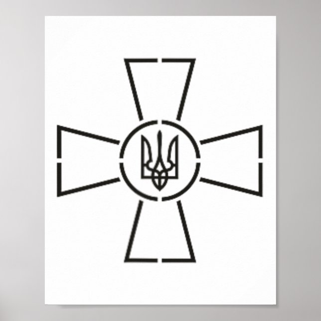 Poster Emblema das Forças Armadas do Exército Ucraniano (Frente)