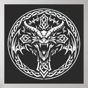 Poster Emblema de Dragão Celta por BurnsInHell