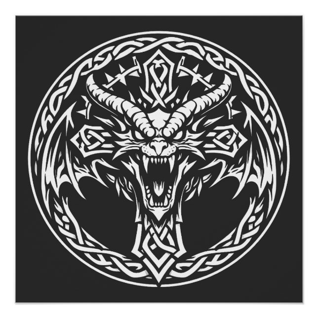 Pôster Emblema de Dragão Celta por BurnsInHell (Frente)