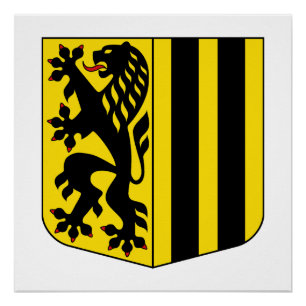 Pôster emblema de Dresden bandeira da Alemanha símbolo br