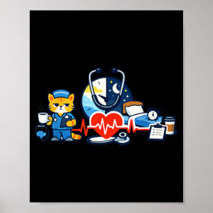 Poster Emblema de Humor de Enfermeira para Orgulho da Equ