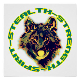 Pôster emblema de lobo