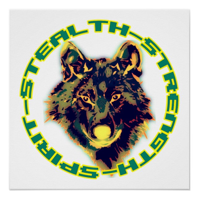 Pôster emblema de lobo (Frente)