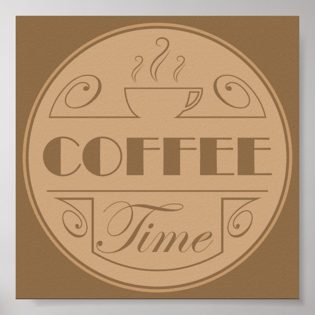 Poster emblema de tempo do café (Frente)