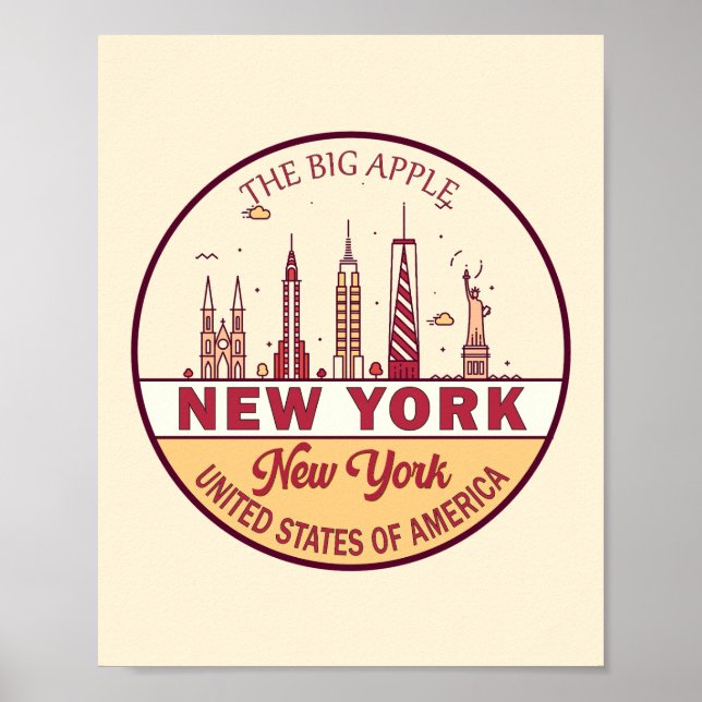 Poster Emblema do horizonte de Nova York (Frente)