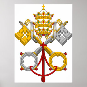 Pôster Emblema do papa oficial Símbolo Revestimento do