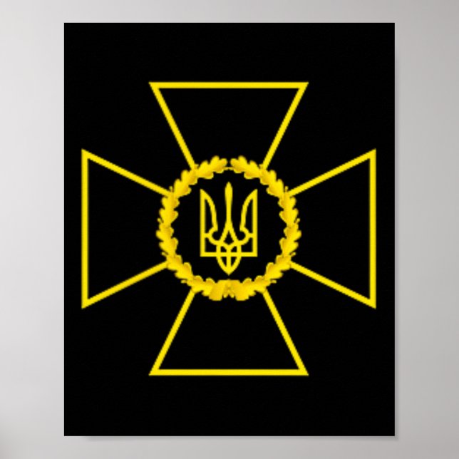 Poster Emblema do Serviço de Segurança da Ucrânia Bandeir (Frente)