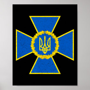 Poster Emblema do Serviço de Segurança da Ucrânia Bandeir