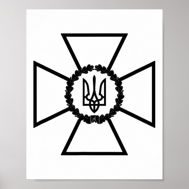 Poster Emblema do Serviço de Segurança da Ucrânia Bandeir (Frente)