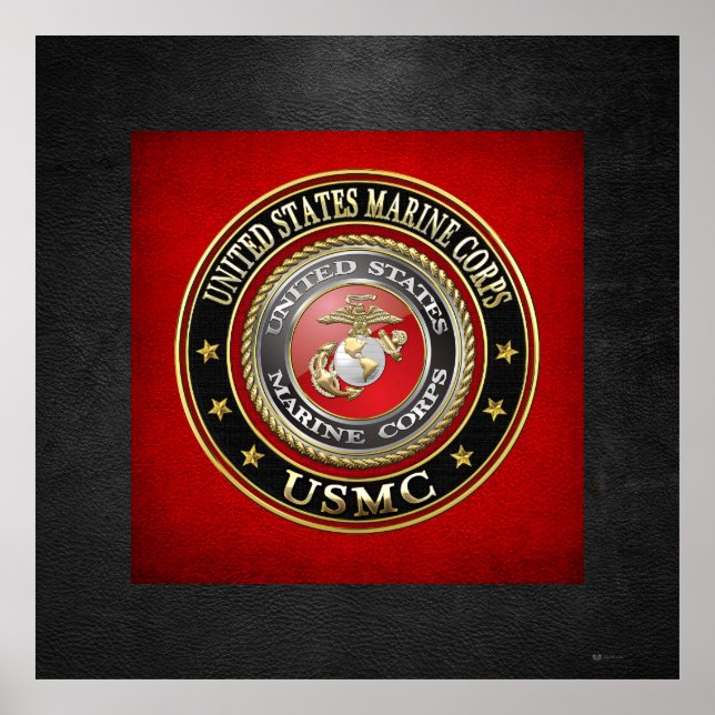 Poster Emblema do USMC [Edição Especial] [3D] (Frente)