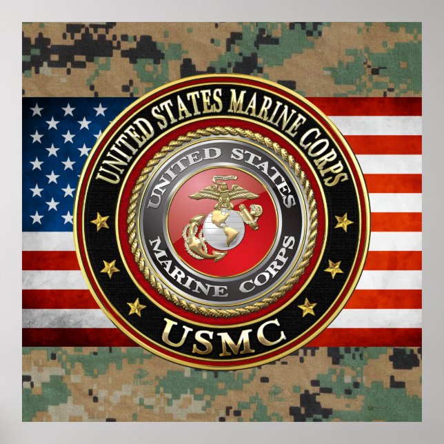 Pôster Emblema do USMC [Edição Especial] [3D] (Frente)