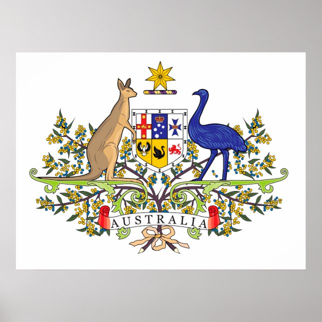 Pôster emblema nacional australiano (Frente)