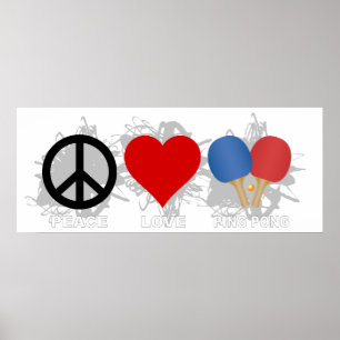 Poster Emblema Ping Pong do Peace Love