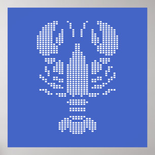 Poster Emblema Pixel do Lagostim em Mosaico