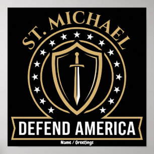 Poster Emblema Tático Escudo Defenda a América São Miguel