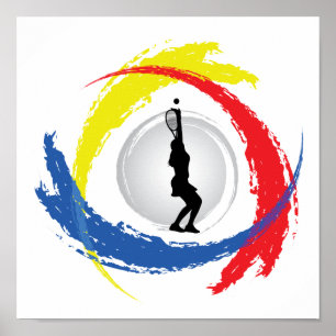 Pôster Emblema Tricolor do tênis (fêmea)