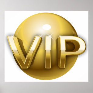 Poster Emblema VIP Ouro 3D de Luxo