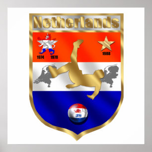 Pôster Emblema voetbal holandês do protetor do jogador d