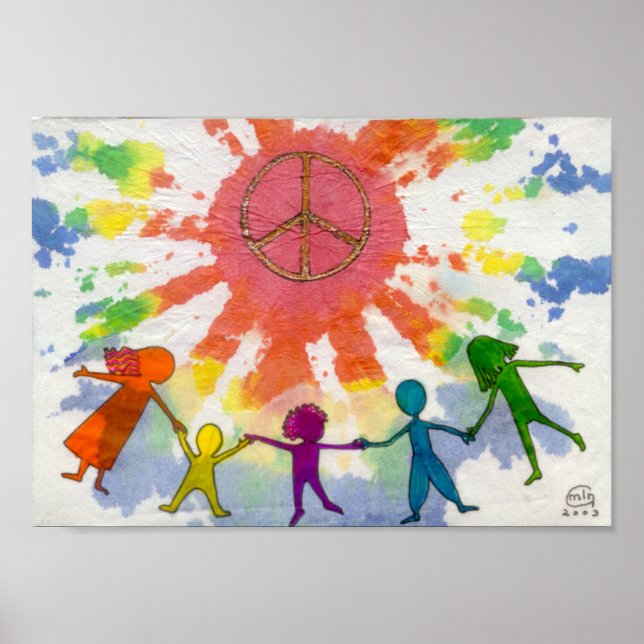 Pôster Embrace o Trabalho de arte de Mídia Mista de Paz (Frente)