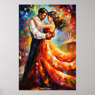 Poster Embraço apaixonado Arte Casal romântica