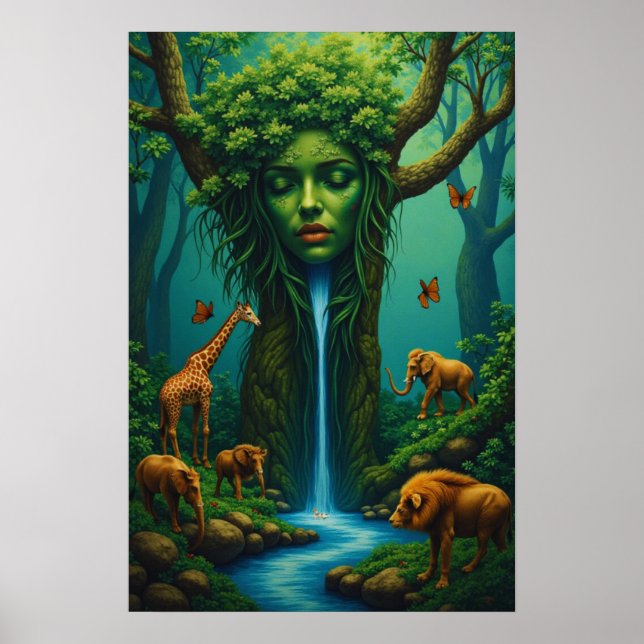 Poster Embraço da Mãe Natureza - Fantasia da Vida Selvage (Frente)