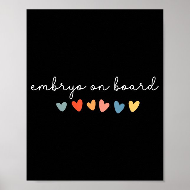 Poster Embryo On Board Heart Ivf Transfer Day Fertility N (Frente)