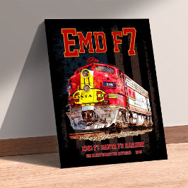 Poster EMD F7 Santa Fe Warbonnet com Bandeira Americana.
