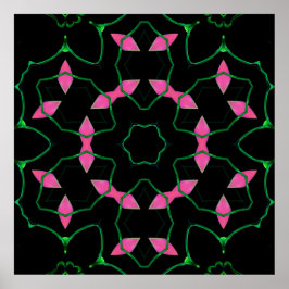 Poster Emerald and Pink Kaleidoscope 