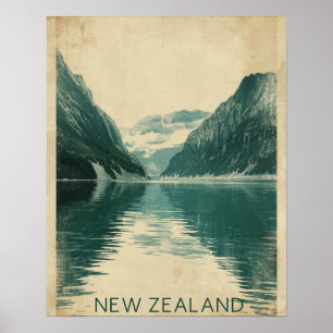Poster Emerald Fjords – Viagens Antigas pela Nova Zelândi