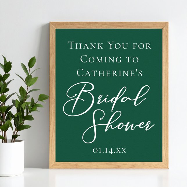 Poster Emerald Green Chá de panela Personalizado Bem-Vind (Criador carregado)