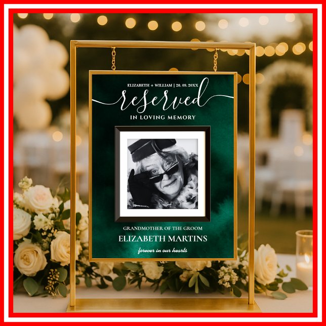 Poster Emerald Green Deceased Reserved Seat Sign  (Criador carregado)