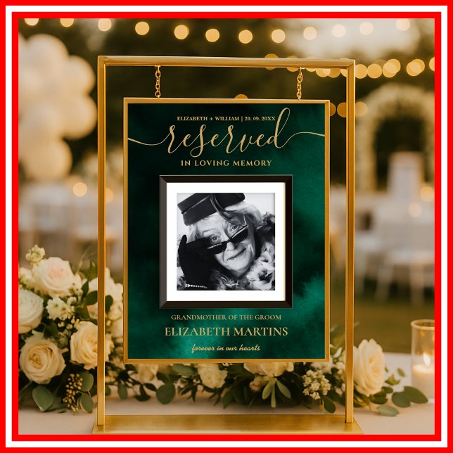 Poster Emerald Green e Dourado Sinal de Lugar Reservado (Criador carregado)