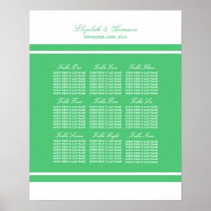Poster Emerald Green Modern Wedn Seating Chart