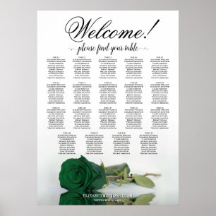 Poster Emerald Green - Rosa 19 Gráfico de Casamento Mesa